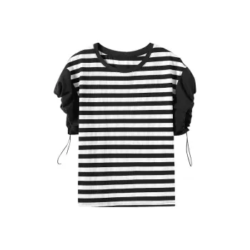 Hang Yi Court Knitwear Women's Black White Stripes