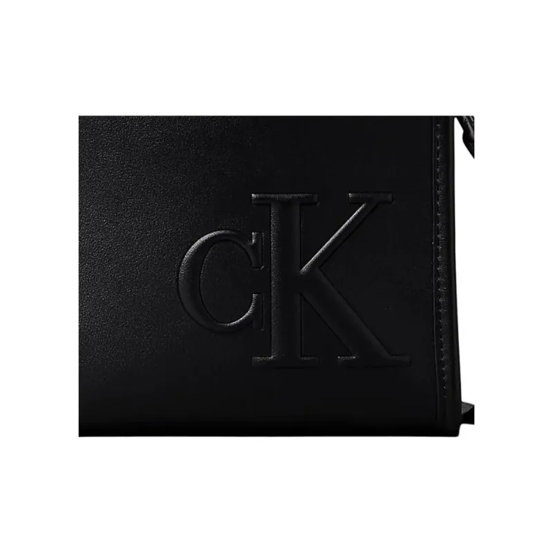 CALVIN KLEIN Artificial Leather Crossbody Bag, Shoulder Bag Unisex Black-1