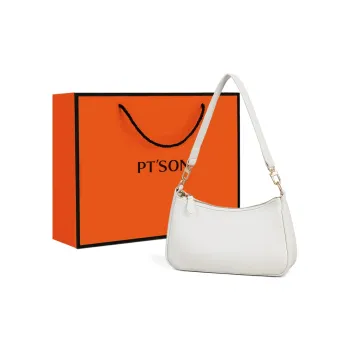 PT'SON Synthetic Leather Baguette Bag Shoulder Bag Regular Women's White