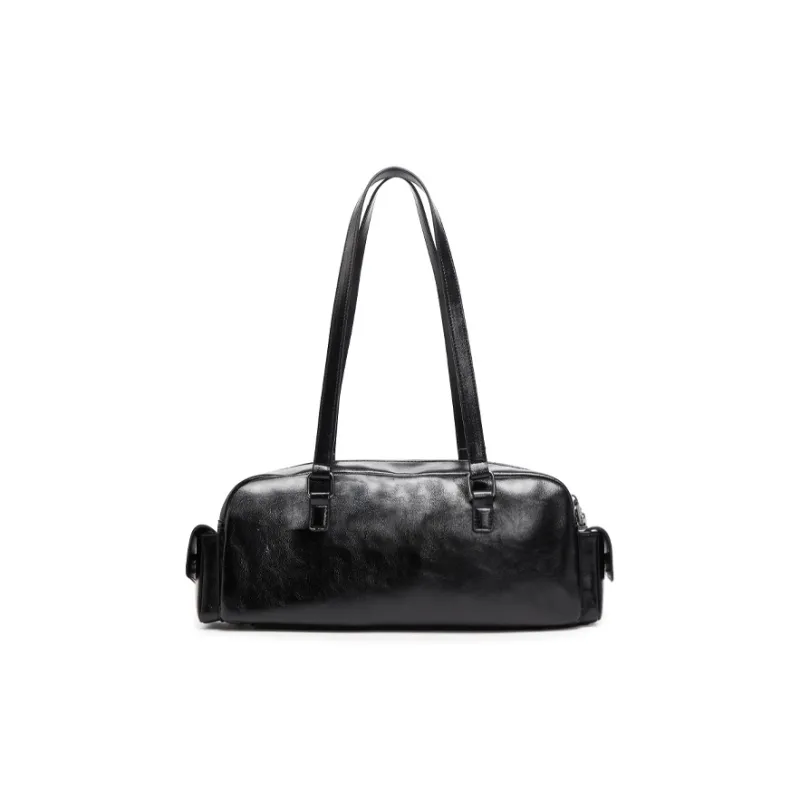 Champion Artificial Leather Shoulder Bag Women's Medium Blue Denim/Silver White/Black-13
