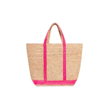 Vanessa Bruno Raffia Handbag Medium Size Women's Neon Pink