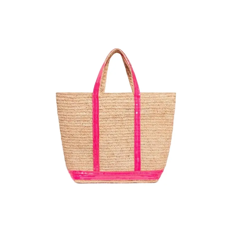 Vanessa Bruno Raffia Handbag Medium Size Women's Neon Pink-0