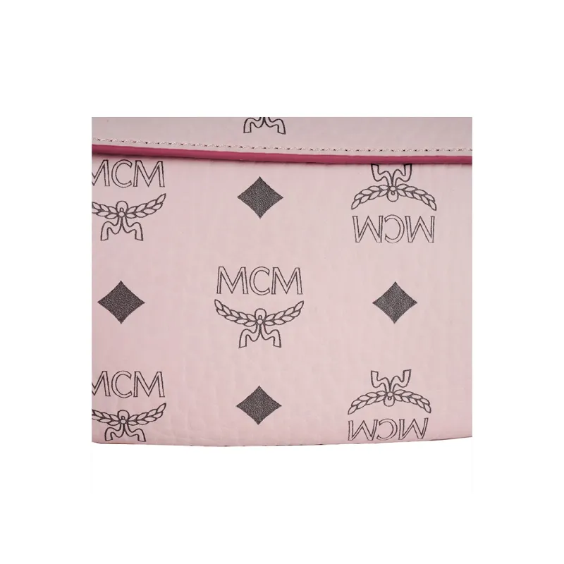 MCM Visetos Canvas Shoulder Bag, Crossbody Bag Mini Women's Pink-4