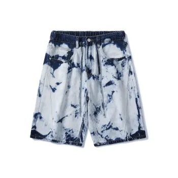 SANTASTIC Denim Shorts Unisex Snowflake Blue