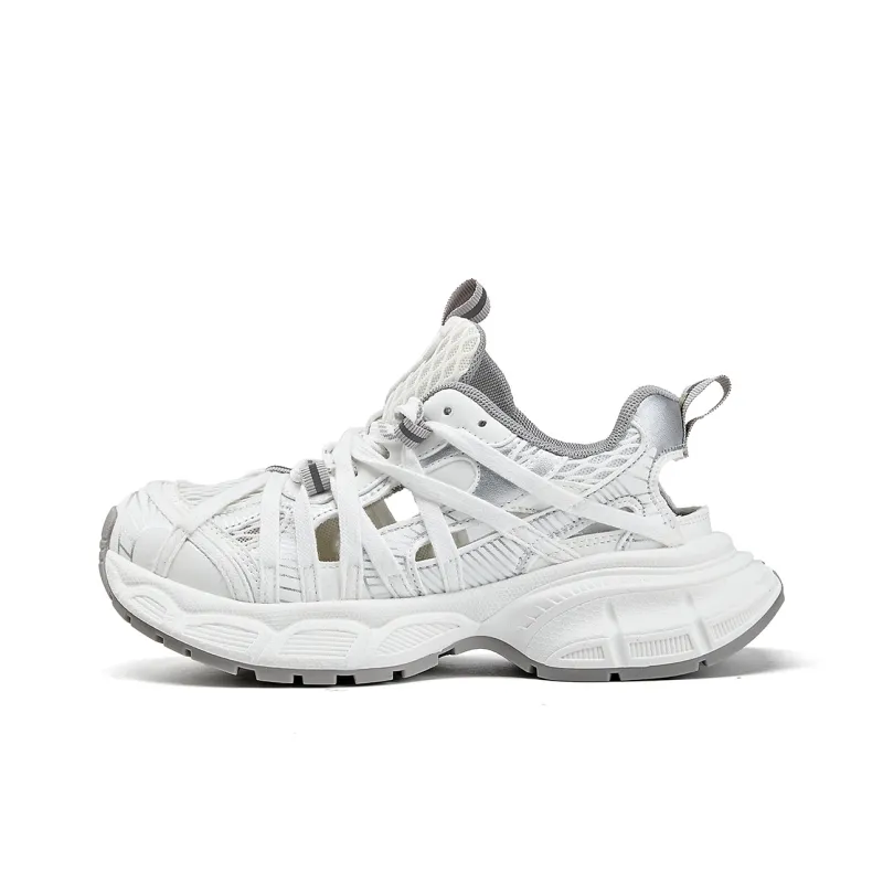 La Chapelle Abrasion Resistant Low Top Chunky Sneakers Women's Gray-1