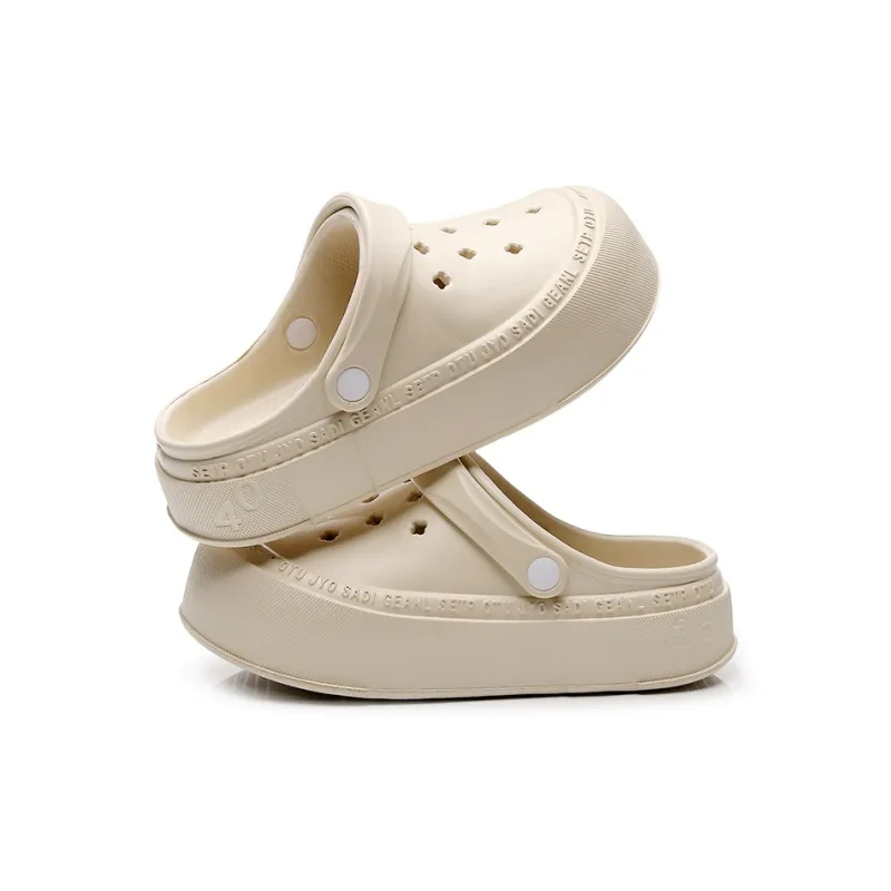 XGGC Summer Eva Closed Toe Mules Platform Height Increasing Squashy And Bouncy Feeling Slippers Soft Sole Casual Clogs-8