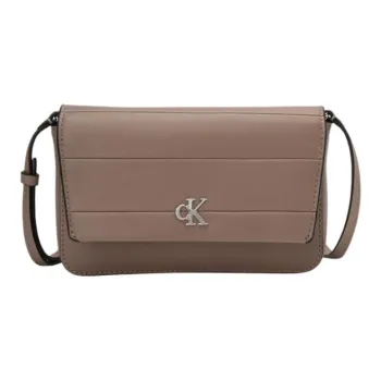 CALVIN KLEIN Synthetic Material Document Coin Cell Phone Crossbody Bag Trumpets Women's Milk Coffee