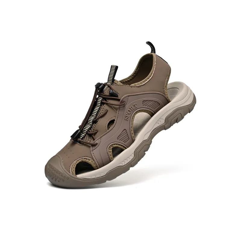 AIPSEN Anti Slip Wear Resistant River Trekking Shoes Men's Brown-2