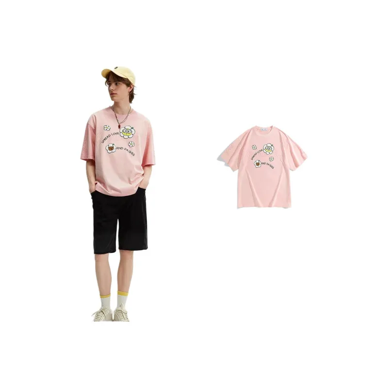 PEACEBIRD T Shirts Men Gray Pink 1-2