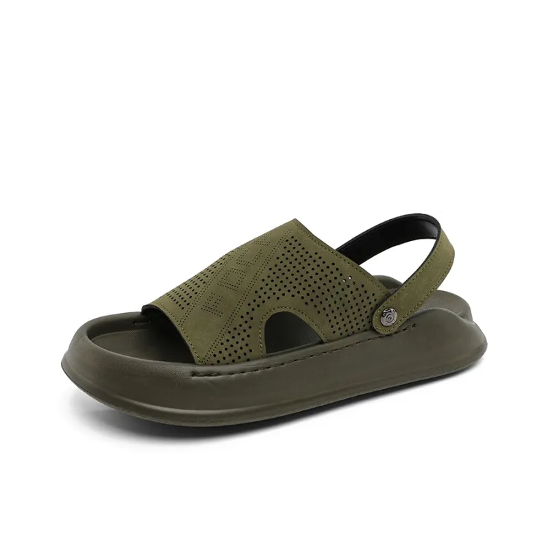 SOBB Beach Sandals Men Gray/Olive Green/Black-5