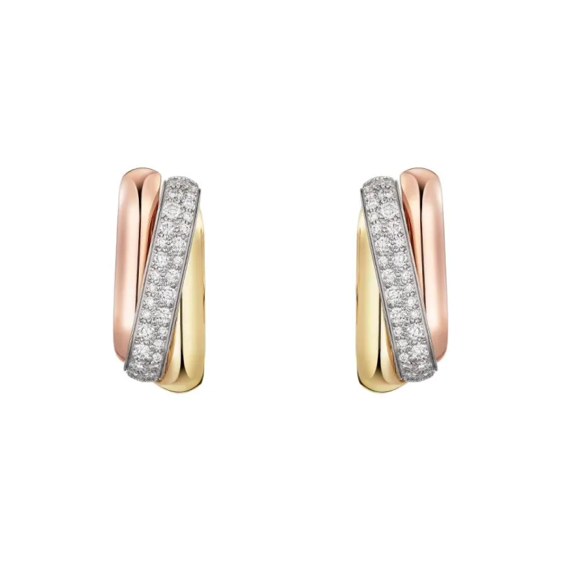 CARTIER 18K White Gold Earrings Women's Multicolor-0