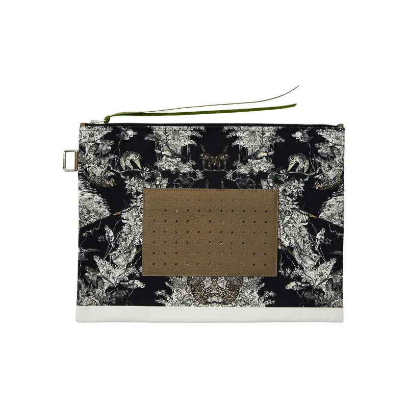 HERMES Navette Goatskin Clutch Women's Umber-0