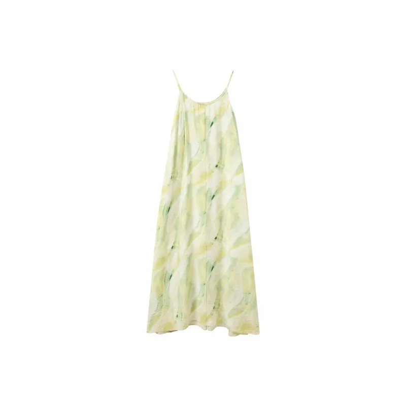 3COLOUR Slip Dresses Women's Pea Green Floral-1