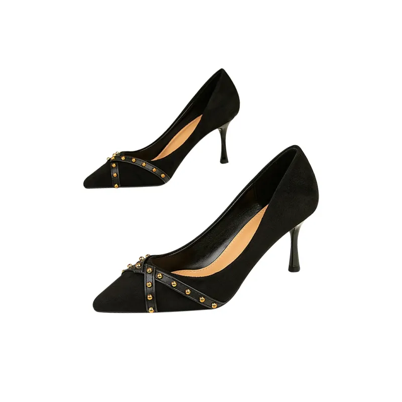 MCKP Slim Heel High Heels Women's Black-3