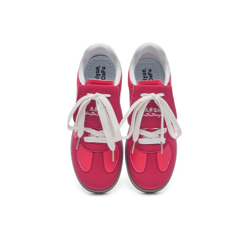 Dafu Leaps Forward Abrasion Resistant Slip Resistant Low Top Skateboard Shoes Women's Red-3