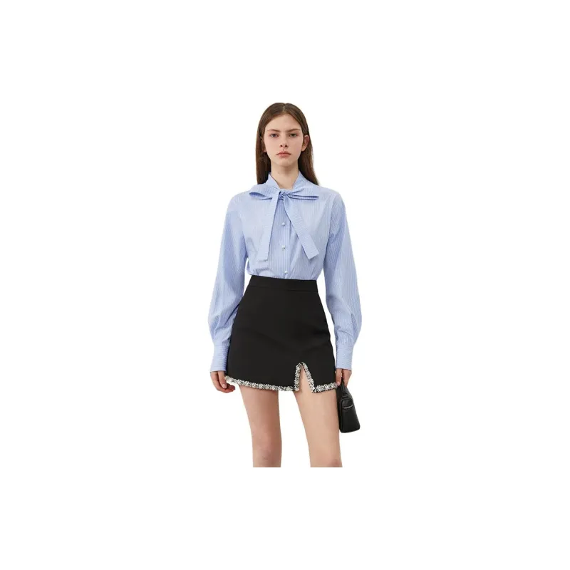 DPLAY Shirts Women's Blue White Stripes-0
