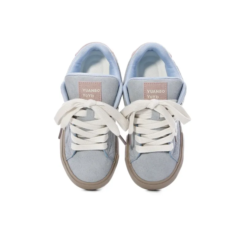 The New Age Family Low Top Skateboard Shoes Women's Pink Blue-2