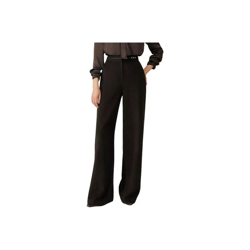 Yiner Casual Pants Women's Dark Coffee-0