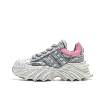 HR Height Increasing Low Top Chunky Sneakers Women's Silver