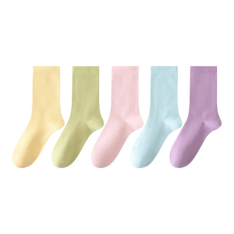 MIANWUQI Mid Calf Socks Women's 5 Pack-40