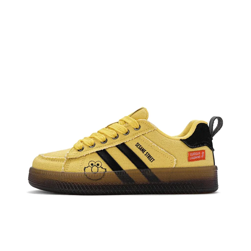SESAME STREET Skateboard Shoes Unisex Low Top Wealth Attracting Beige/Goku Yellow-20