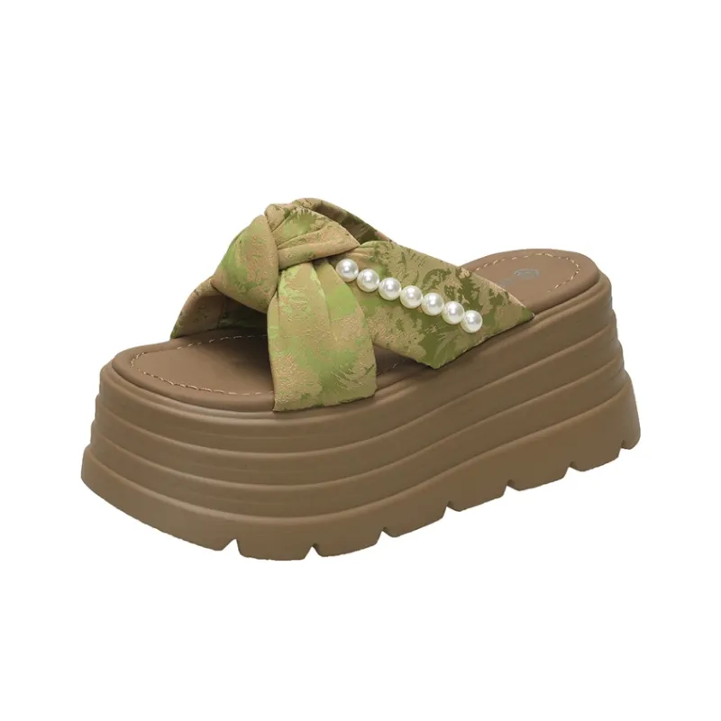 WOXXXN Slide Slippers Women's Black, Beige, Green-8