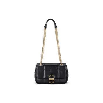 CNOLES Cow Leather Shoulder Bag, Underarm Crossbody Bag Regular Women's Dark Chocolates