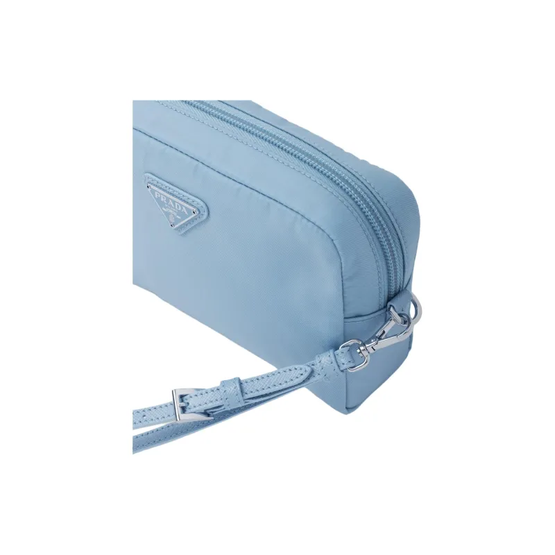 PRADA Re Nylon Recycled Nylon Clutch Women's Blue-3