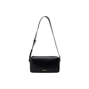 AQUASCUTUM Cow Leather Pillow Crossbody Bag, Shoulder Bag Women's Black