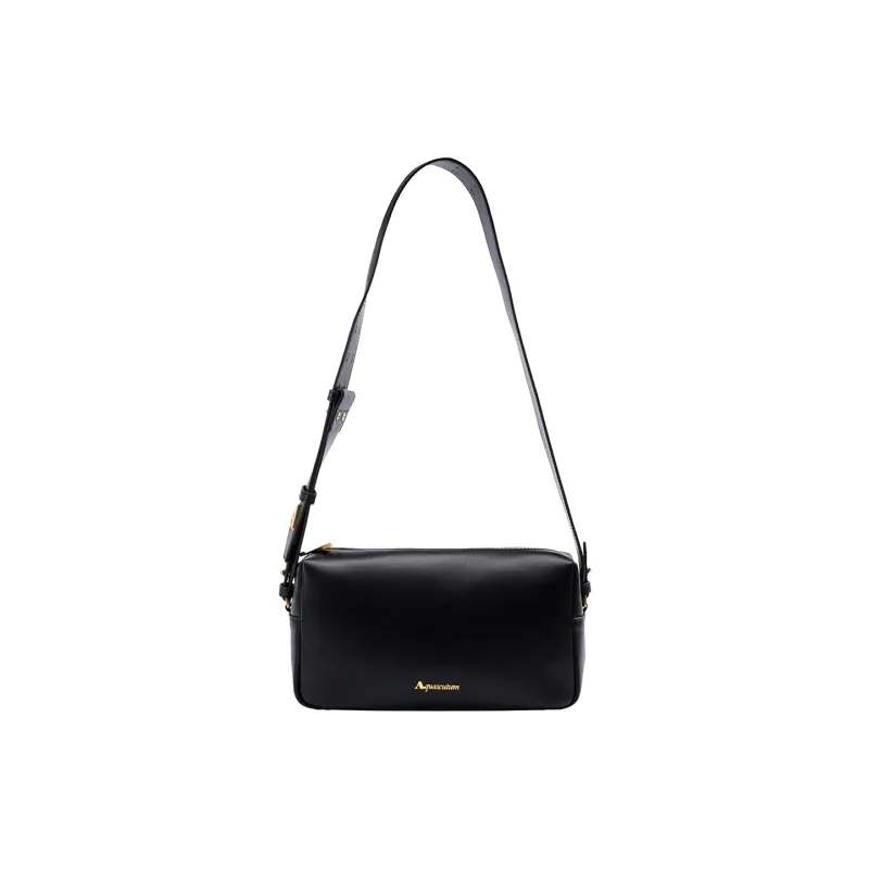 AQUASCUTUM Cow Leather Pillow Crossbody Bag, Shoulder Bag Women's Black-0
