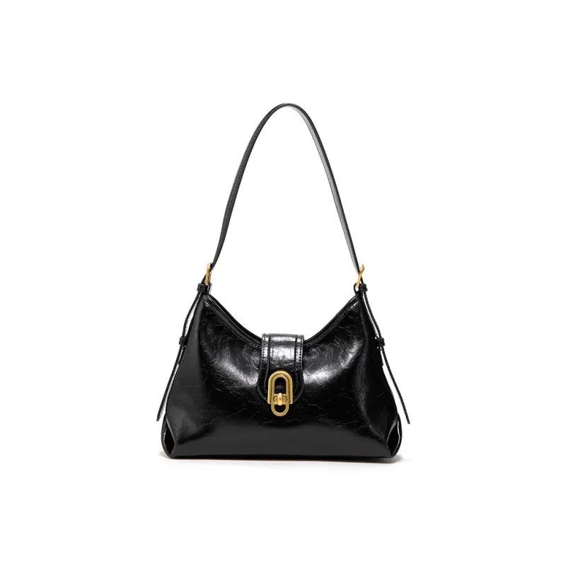 Simedin Cow Leather Shoulder Bag Tubas Women's Ecru/Deep Black-6