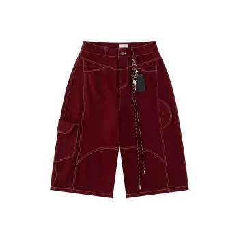 FOASIS Denim Shorts Women's Red