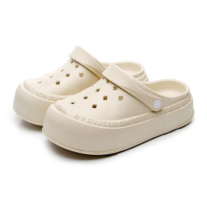 XGGC Summer Eva Closed Toe Mules Platform Height Increasing Squashy And Bouncy Feeling Slippers Soft Sole Casual Clogs-6