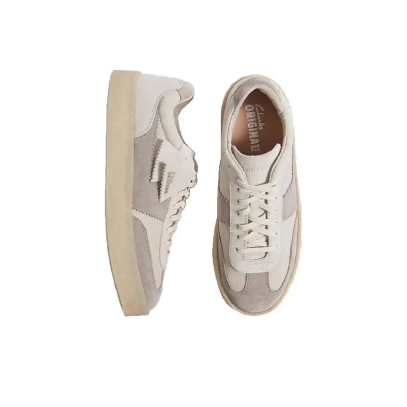 Clarks Originals TOR80 Anti-Slip Wear-Resistant Low-Top Skateboard Shoes Men's Beige Pink-3