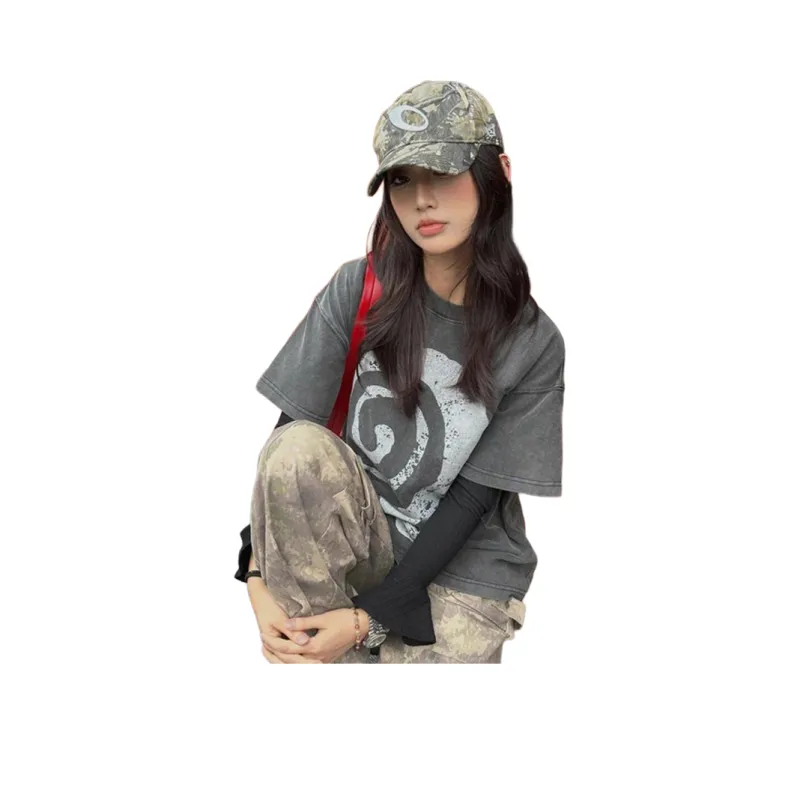PVPVPV T Shirts Unisex Washed Black-0