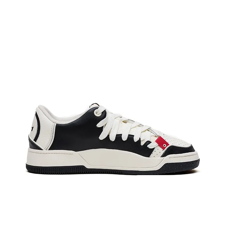Senzubean Slip Resistant And Breathable Low Top Skateboard Shoes Unisex Black White-1