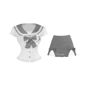 Qiuerle Two Piece Skirt Sets Women's