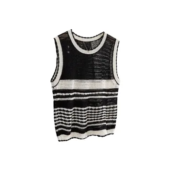 TOUCH Tank Tops Women's Black White Stripes
