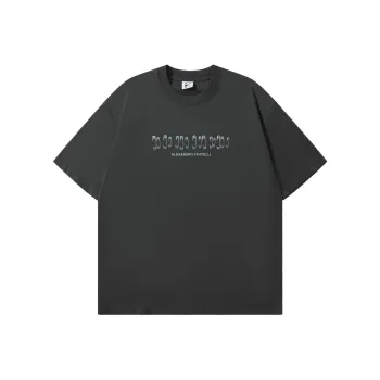 ALEXANDRO FRATELLI Crew Neck Minimalist Versatile Base Layer Versatile Basic T Shirt Unisex Black White Gray
