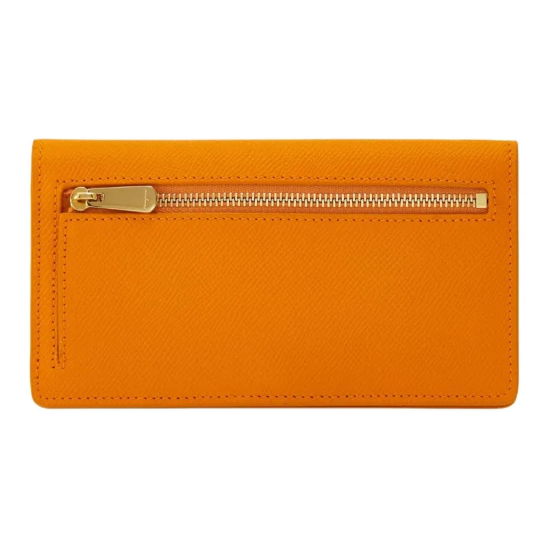 FERRAGAMO GANCINI Calfskin Wallet Women's Ginger Yellow-2