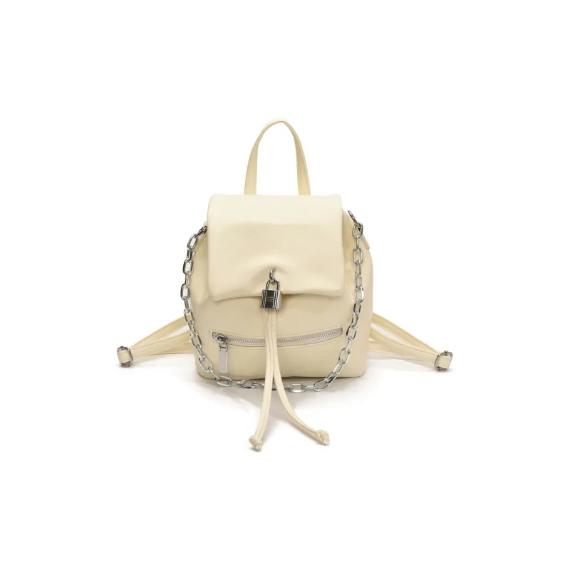 ZAVC PU Backpack Regular Women's Silver/Black/Ecru/Yellow-10
