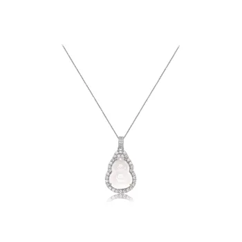 Teddy Bear Collection Glass Cat Eye Necklaces Women's