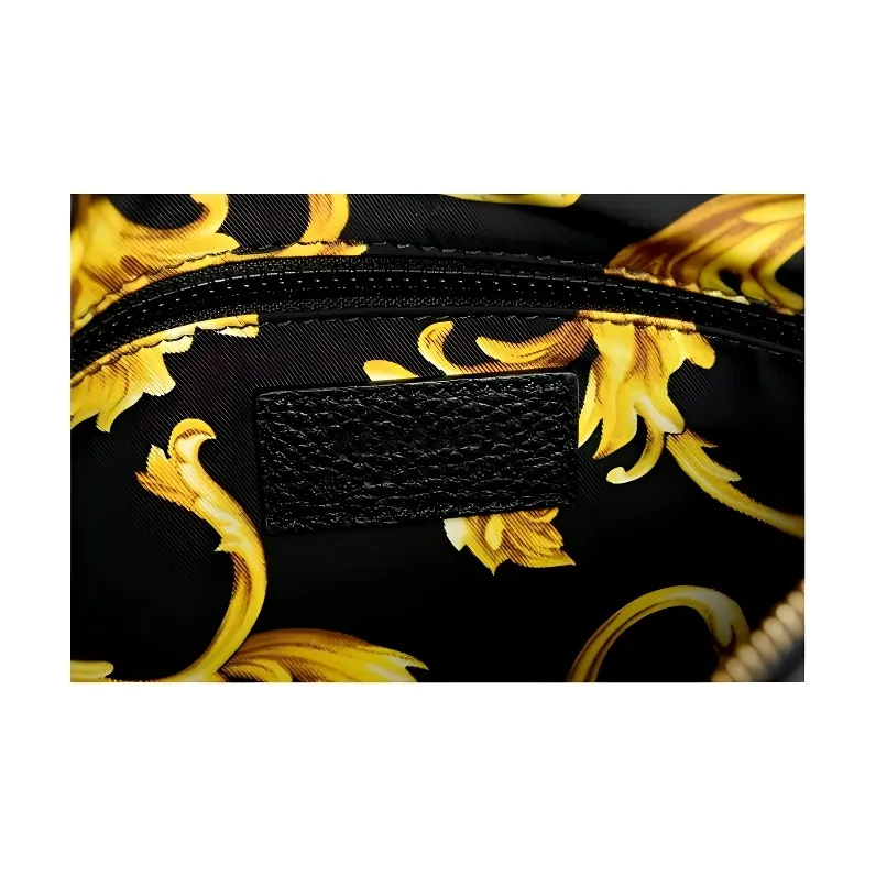 VERSACE Leather Clutch Regular Women's Black-4