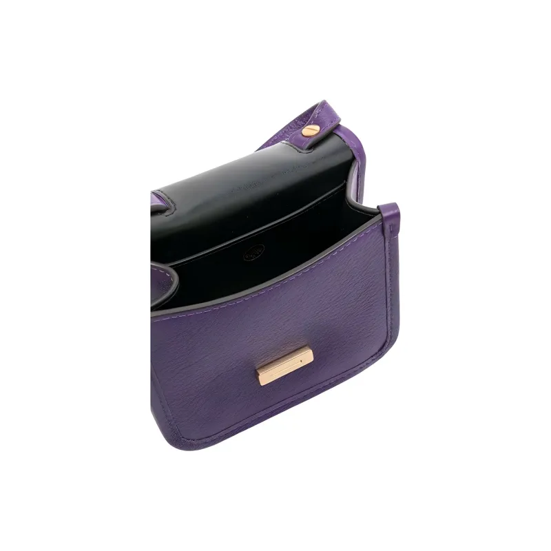 Mulberry Calfskin Handbag Shoulder Bag Crossbody Bag Mini Women's Purple Crystal-2