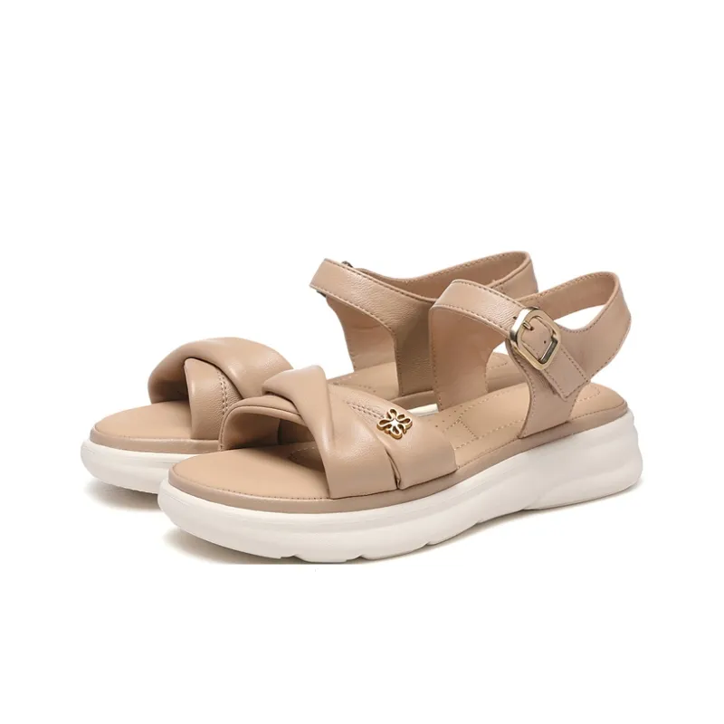 Golden Silk Rabbit One Strap Sandals Women's-7