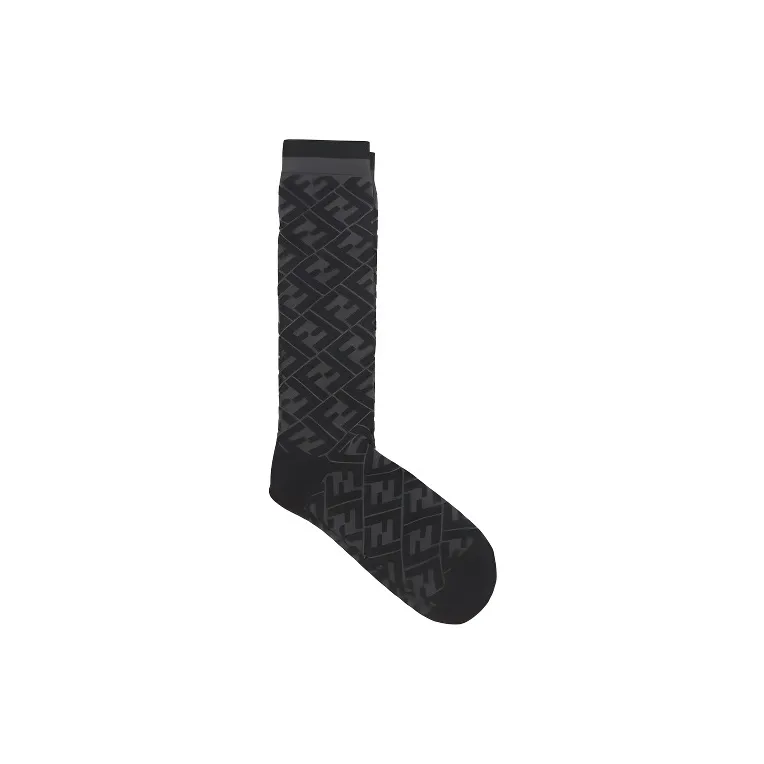 FENDI Knee High Socks Men's 1 Pack Black-1