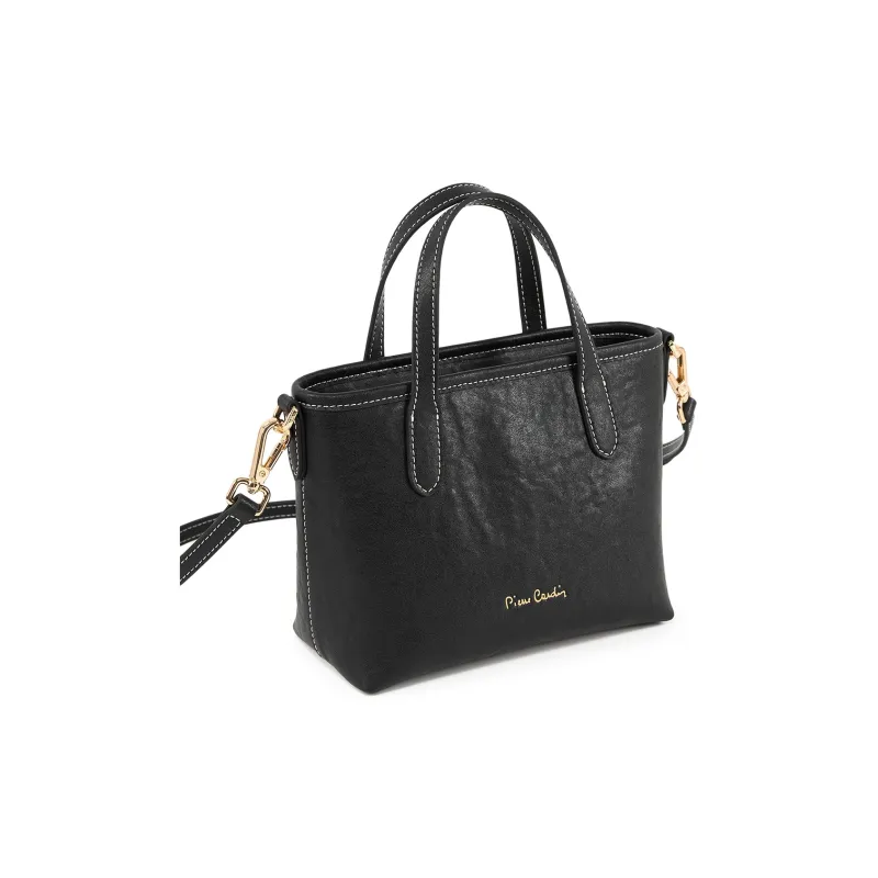 PIERRE CARDIN Cow Leather Shoulder Bag, Handbag, Crossbody Bag Regular Women's Black/Beige/Coffee-2