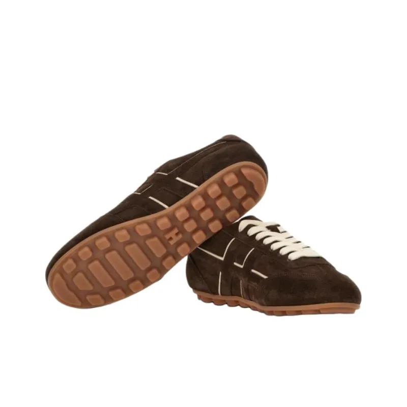 HOGAN Runner H693 Low Top Casual Shoes Women's Red Brown-5