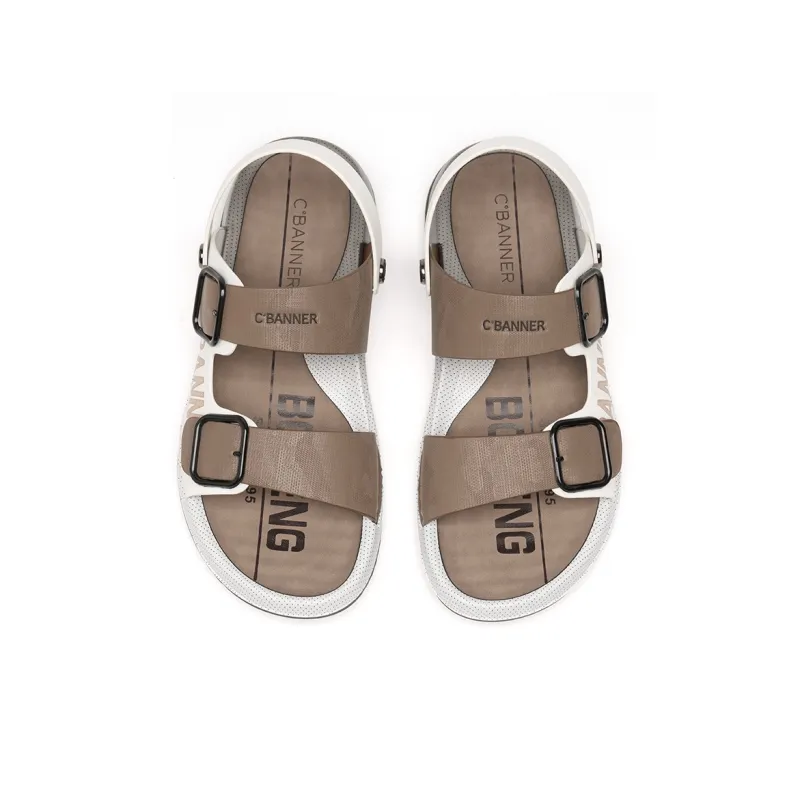 C°BANNER Beach Sandals Men's White Khaki-3