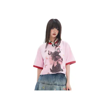 LALABOBO Drop Shoulder Sleeve T Shirt Women's